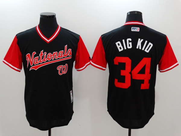 Men's Washington Nationals #34 Big Kid Navy Stitched Jersey